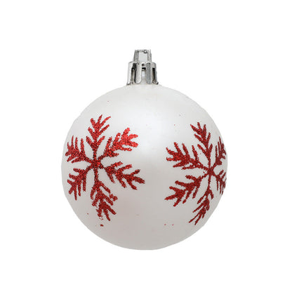 Christmas Decorations Christmas Tree Decoration 6cm Snowflake Painted Christmas Ball
