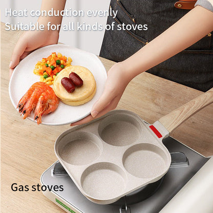 Fried Egg Burger Machine Frying Pan Non-Stick Surface Household Four Hole Breakfast Pan Fried Egg Divine Tool Pancake Pan