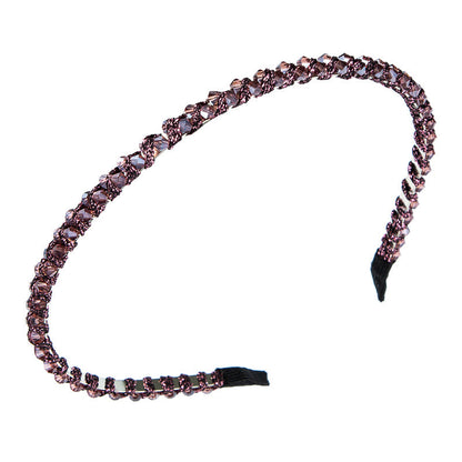 Winding String Crystal Thin Edge Headband Female Fashion Super Flash Party Hair Pressing Shampoo Headwear