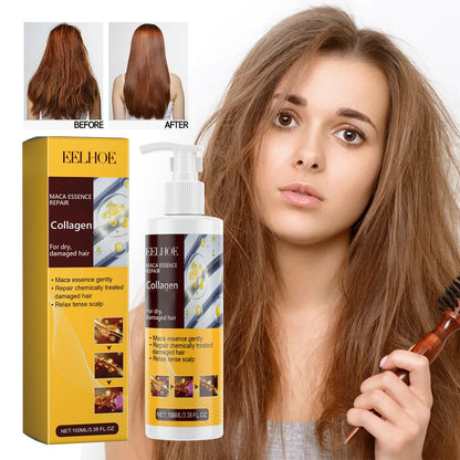 Maca Essence Repair Collagen, Repair Damaged Hair Reduces Split Ends Deep Clean Smooth And Shiny