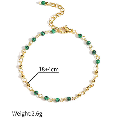 Retro style bead splicing women's bracelet light luxury niche simple temperament stainless steel jewelry