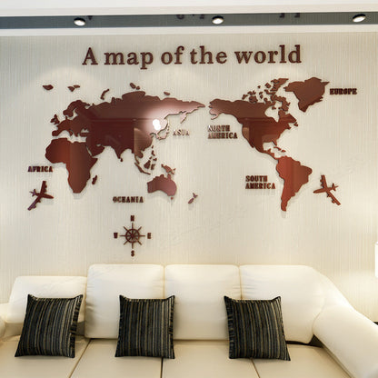 Creative Home Background Wall Stickers Acrylic 3D Wall Stickers Living Room TV Background M70- Map