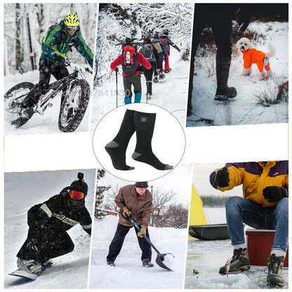 Winter Electric Heating Socks With Battery Box Rechargeable Anti-Cold Men Thermal Heated Foot Warmer Outdoor Camping Ski Sports