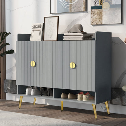U-Can shoe cabinet with door, 11 layer shoe cabinet with adjustable shelves, modern wooden shoe cabinet (matte surface)