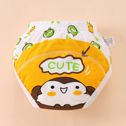 Learning pants, baby rings, diapers, cartoon prints, baby girls and boys training pants, cotton absorbent