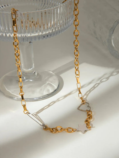 Stainless Steel Star Heart Necklace