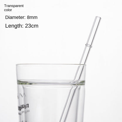 Eco-Friendly High Borosilicate Glass Straw Durable Heat-Resistant Starbucks Kids Straw 27cm Customized