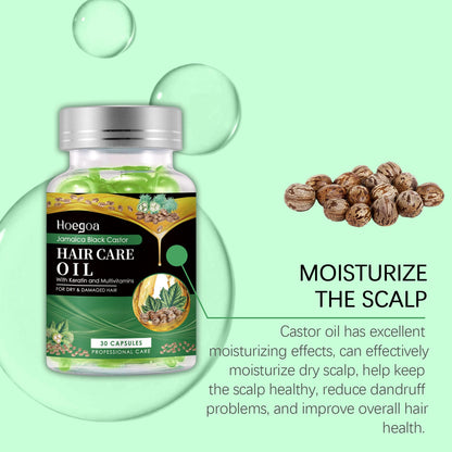 Black Castor Oil Nourishing Hair Care Capsule Hair Care Oil Gently Nourishes And Softeningly Improves Dry Hair