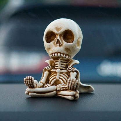 Cloak meditation small skull car ornament