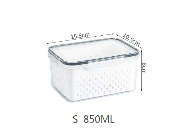Kitchen food sealed preservation box fruit and vegetable drainage plastic storage box with lid