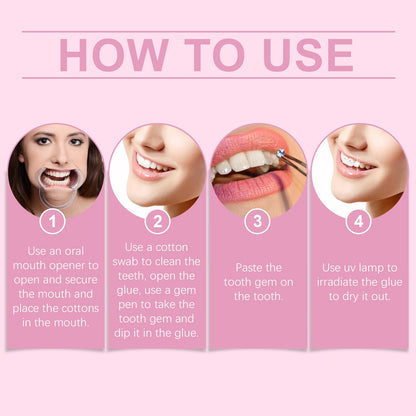 Diy Fashion Teeth Set Dental Beauty Decorative Diamond Combination Diy Shine Smile Style