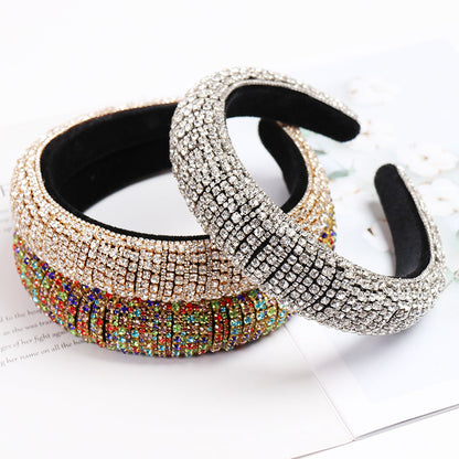Baroque Full Crystal Hair Bands For Women Lady Luxury Shiny Padded Diamond Headband Hair Hoop Fashion Hair Accessories