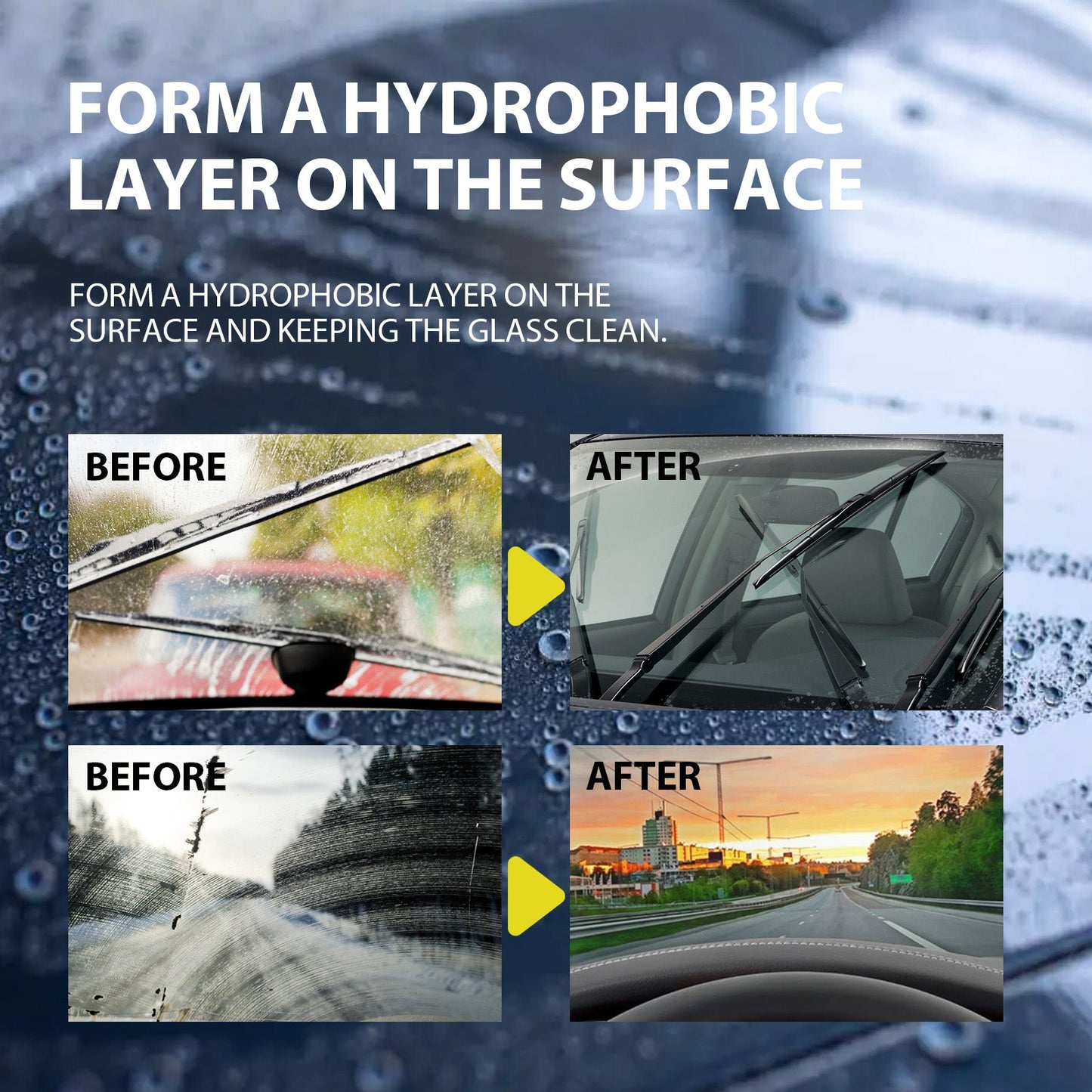 Oil Film Cleaning Emulsion, Car Windshield Window Stain Cleaning Anti-Rain And Fog Cleaning Agent