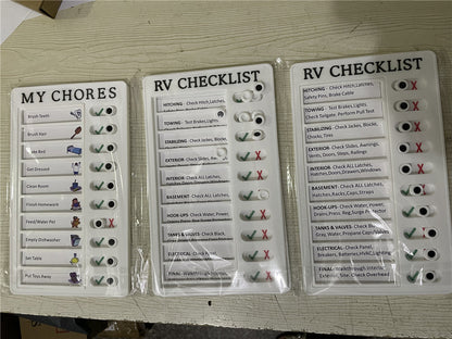 RV Memo Message Checklist Plastic Memo Plastic Board Record Checklist