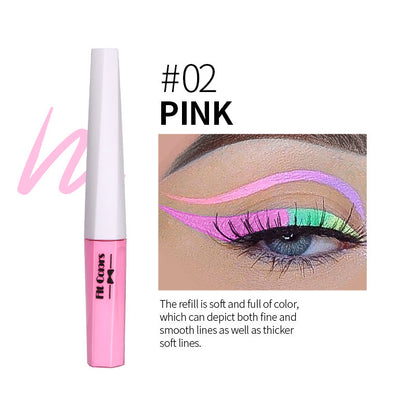 Fit Colors Fluorescent Luminous Color Eyeliner Rainbow Painted Graffiti Waterproof Quick Drying Eyeliner