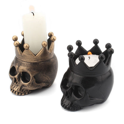 New resin crown skull candlestick candle base
