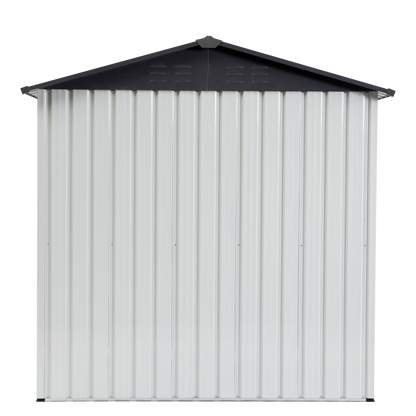 XWT014 Garden Metal Storage Shed Gray White 6x4x6ft outdoor storing tools Rainproof Hinge door version