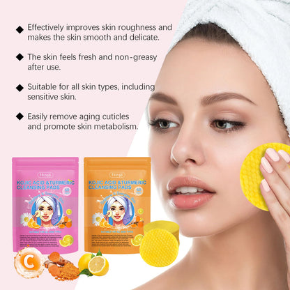 Turmeric Acid Cleansing Pad Gentle Exfoliating Deep Clean Non-Tight Improving Skin Cleansing Pad