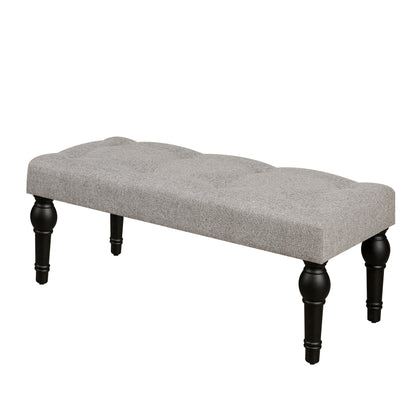 Ottoman Bench 4-thickened Roman Column Feet French Upholstered Bedside Bench For Bedroom Living Room Entryway