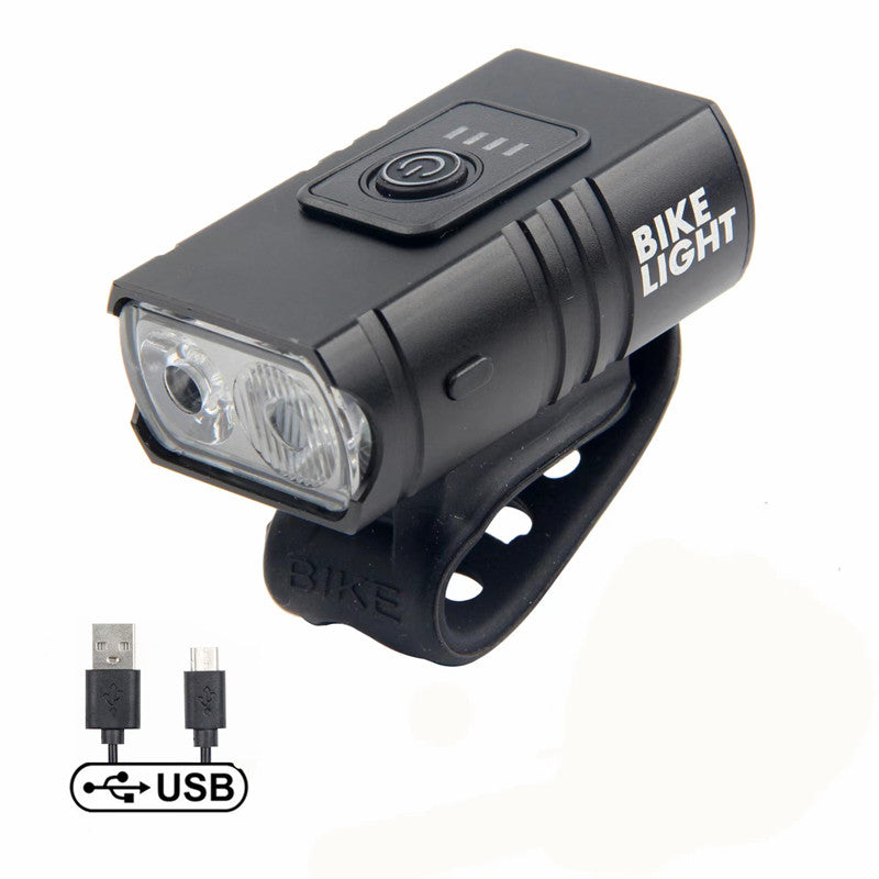 Rechargeable bicycle cycling night light USB light T6 light Strong flashlight Mountain bike front and rear light accessories