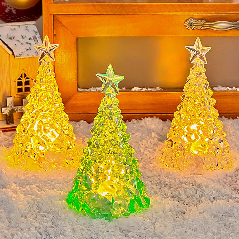 Christmas Star Tree Night Light LED Room Decoration Iceberg Atmosphere Light Children's Christmas Gift Desktop Ornament