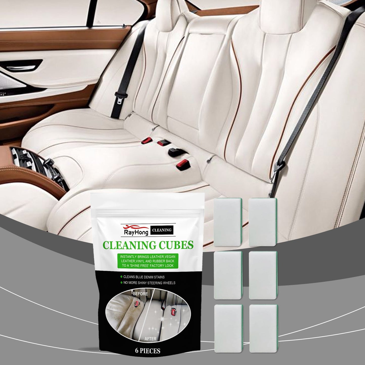 Car Leather Cleaning Sponge, Leather With A Special Sponge To Clean And Repair Leather Luster