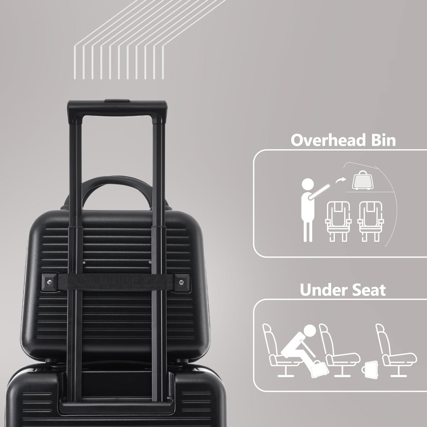 Carry-on Luggage 20 Inch Front Open Luggage Lightweight Suitcase with Front Pocket and USB Port, 1 Portable Carrying Case Black