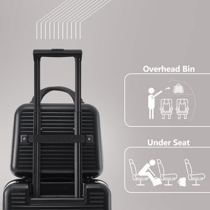 Carry-on Luggage 20 Inch Front Open Luggage Lightweight Suitcase with Front Pocket and USB Port, 1 Portable Carrying Case Black