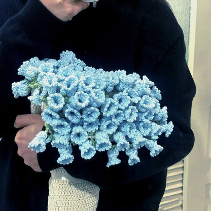 60cm New Creative Rose Bouquet Blanket (Finished), Crocheted Flower Bouquet Gift for Girlfriend
