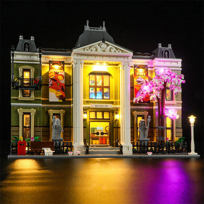 YEABRICKS is compatible with LEGO 10326 Natural History Museum building blocks, LED lighting fixtures, street view toys, and lighting