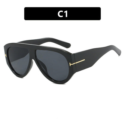 T-shaped large frame sunglasses, pilot's toad fashion cross-border sunglasses, personalized women's sunglasses
