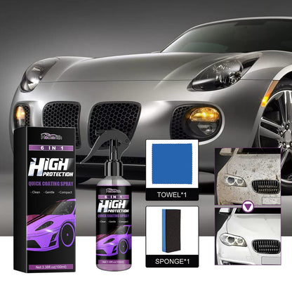 Automobile Protection Spray 6 In 1, Car Paint Plating Crystal Seal Glaze Dust Resistant Anti-Dirt Polishing Retrofitting Coating Agent