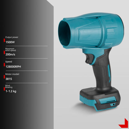 Brushless turbocharged storm blower and snow blower compatible with Makita battery 18V high power