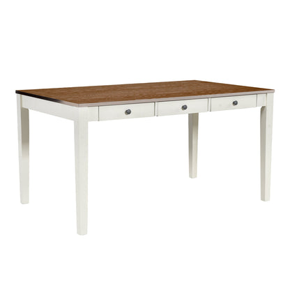 TOPMAX Mid-Century 6-Piece Wood Dining Table Set, Kitchen Table Set with Drawer  Upholstered Chairs and Bench  Butter Milk
