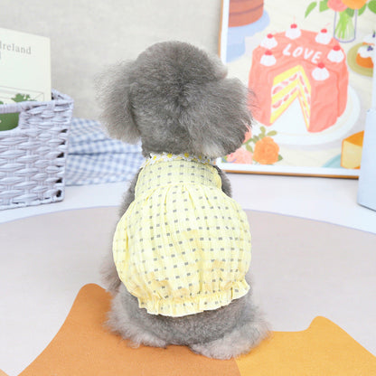 Spring and summer small dog clothes pet teddy lantern skirt