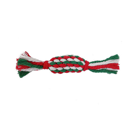 Christmas pet toy gift set dog teeth grinding bite resistant cotton rope hand woven