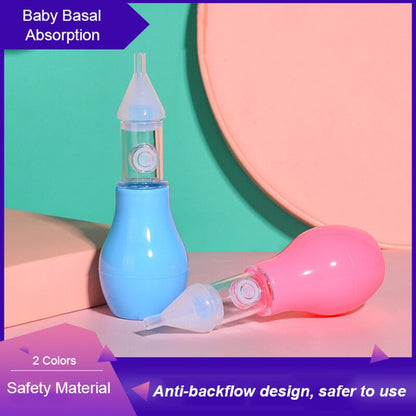 Infant silicone nasal aspirator pump type neonatal cold nasal mucus cleaner antibackflow baby nasal aspirator safe and non-toxic