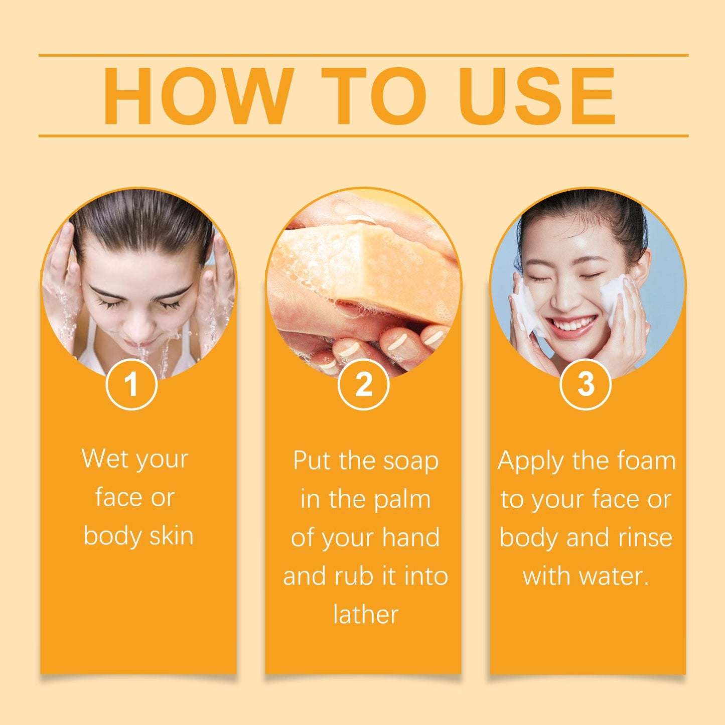 Turmeric & Kojic Soap, Gentle Cleansing Skin Moisturizing Facial Body Care Soap