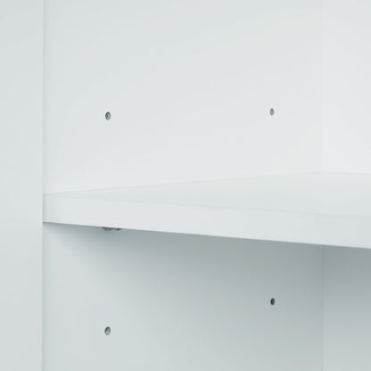 Bathroom storage cabinet, 4-door independent cabinet, adjustable shelf, open multi-layer shelf, white