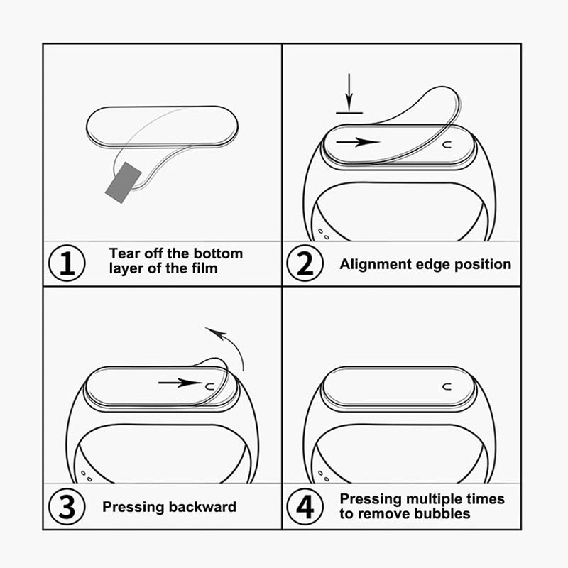 3D Protective Glass for Xiaomi mi band 4 5 glass film for Mi band5 Smart Watchband 4 5 Soft Screen Protector Film For mi band 4