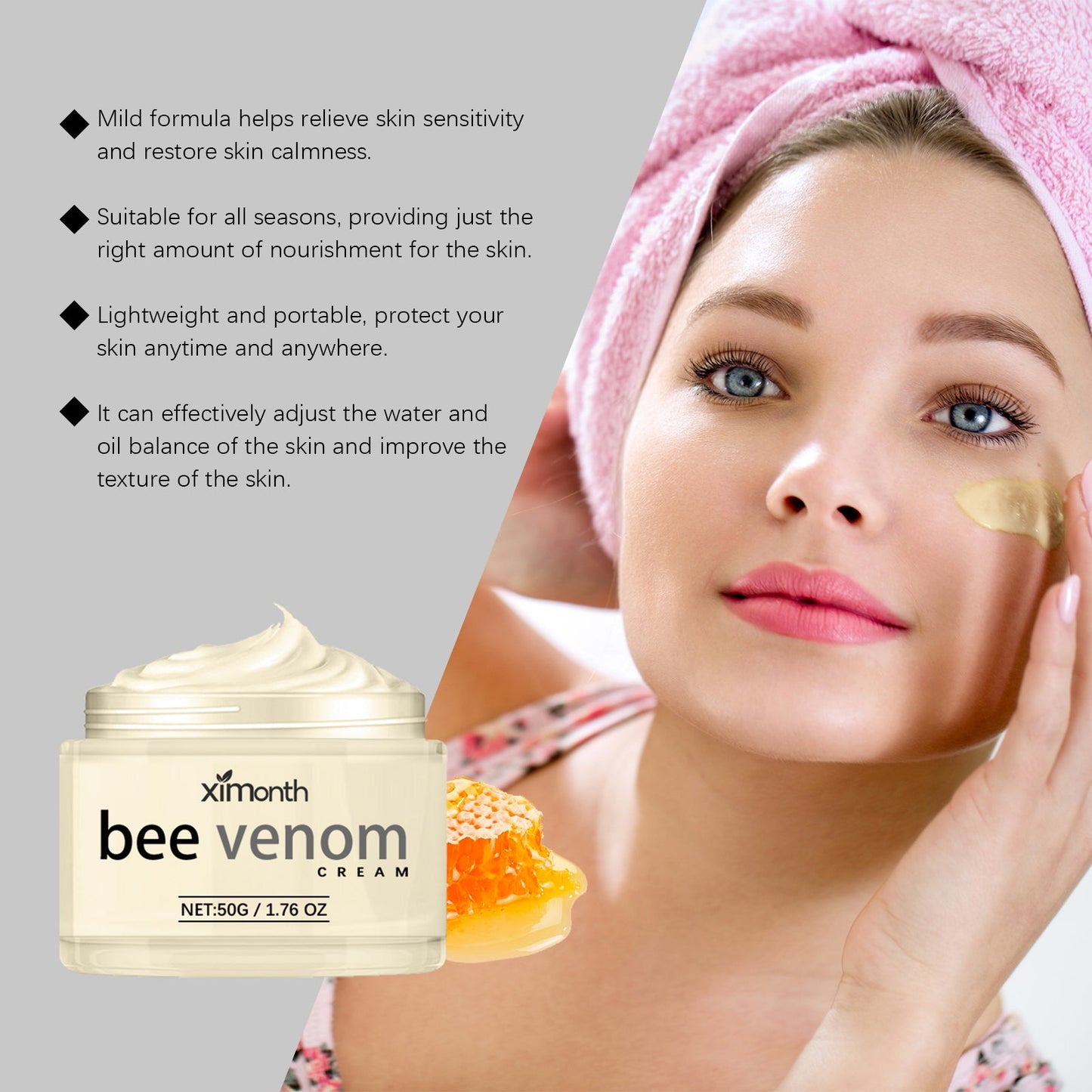 Bee-Venom Anti-Wrinkle Firming Face Cream Moisturizes, Hydrates, Lightens, Brightens And Lifts Fine Lines