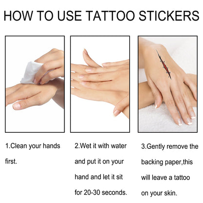 Halloween Tattoo Stickers, Halloween Horror Party Party Makeup Decorative Mouth Tattoo Stickers