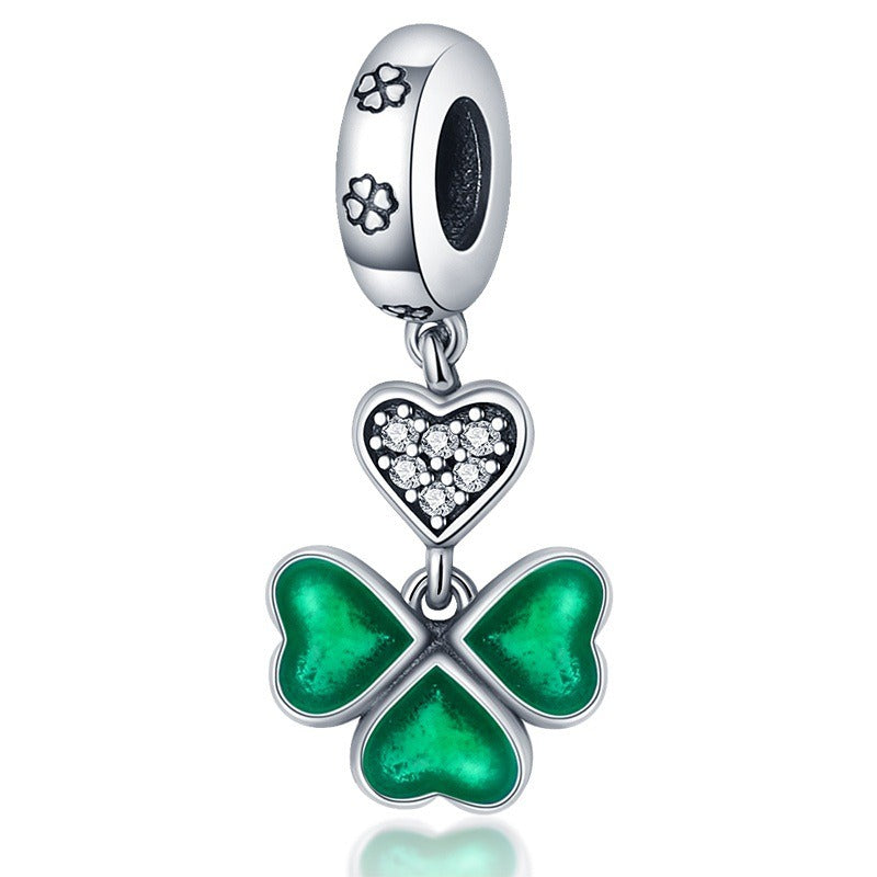 U-shaped Horseshoe Clover Wishing Tree Pendant Copper Silver Plated DIY Jewelry