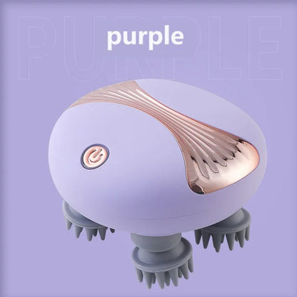 Mini Electric Head Massager Relax Shoulder Neck Deep Tissue Red Light Therapy Body Scalp Massage Kneading Vibrating Device