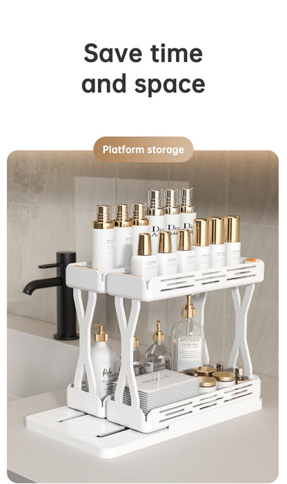 Pull out Rotating Spice Rack Organizer for Cabinet Rotate Makeup Organizer Slide Bottle Box Holder Plastic Seasoning Spice Rack