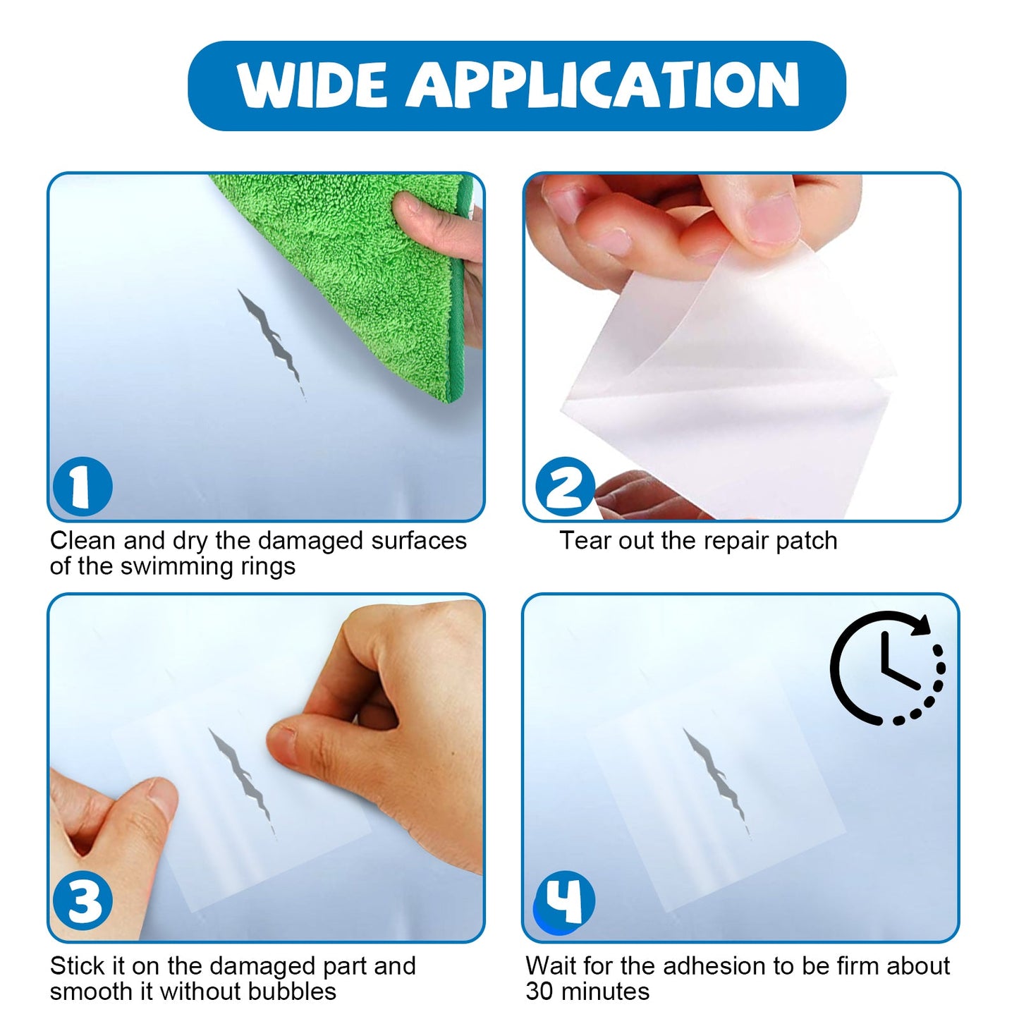 Swimming Ring Repair Repair Kit Self-Adhesive Lining Patch Swimming Ring Inflatable Pontoon Waterproof Seal