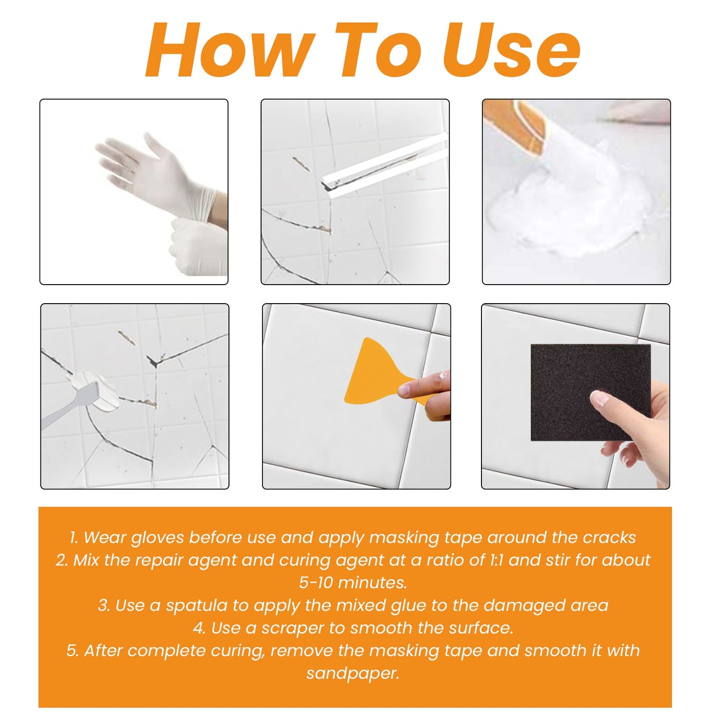 Tile Cracks Repairing Superpaste, Toilet Marble Floor Tile Pit Repair Crack Repair Adhesive Paste