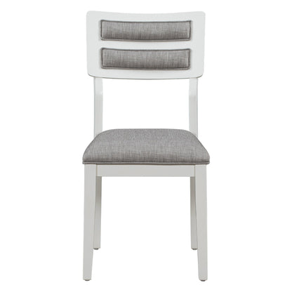 TREXM Classic and Traditional Style 6 - Piece Dining Set, Includes Dining Table  4 Upholstered Chairs & Bench (White+Gray)