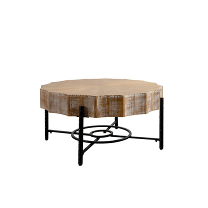 31.5 "Vintage Patchwork Lace Shape Coffee Table Cedar Coffee Table Set (Set of 2)