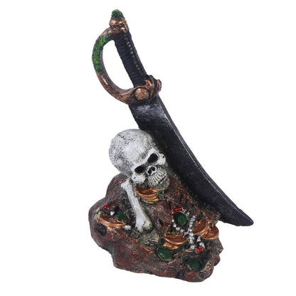 Zombie skull reptile toy hiding room fish tank decoration